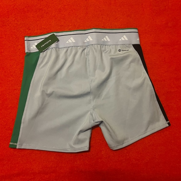 Adidas baby blue, green and black techfit colour-block bike short NWT - Picture 6 of 12